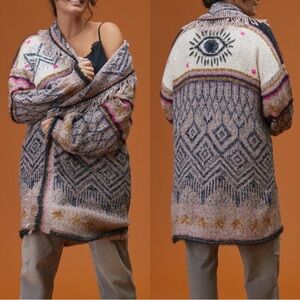 Anthropologie Multicolor Patterned Cardigan